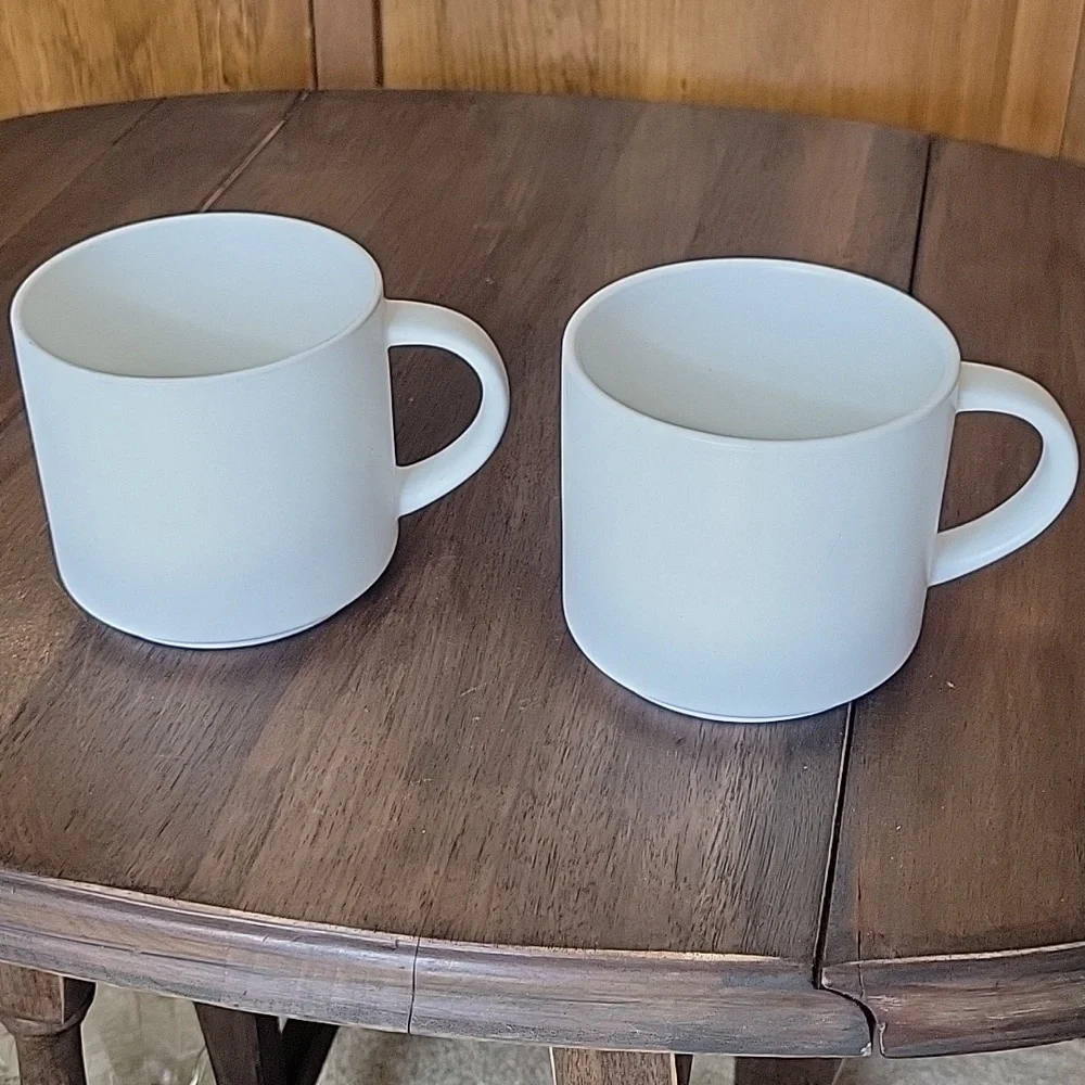 Pottery Barn Mason Stoneware Coffee Tea Mugs Set Of 2